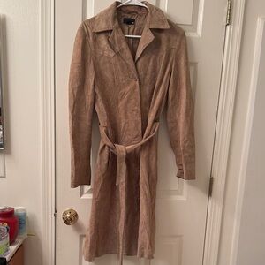 H&M Brown Suede Trench Coat